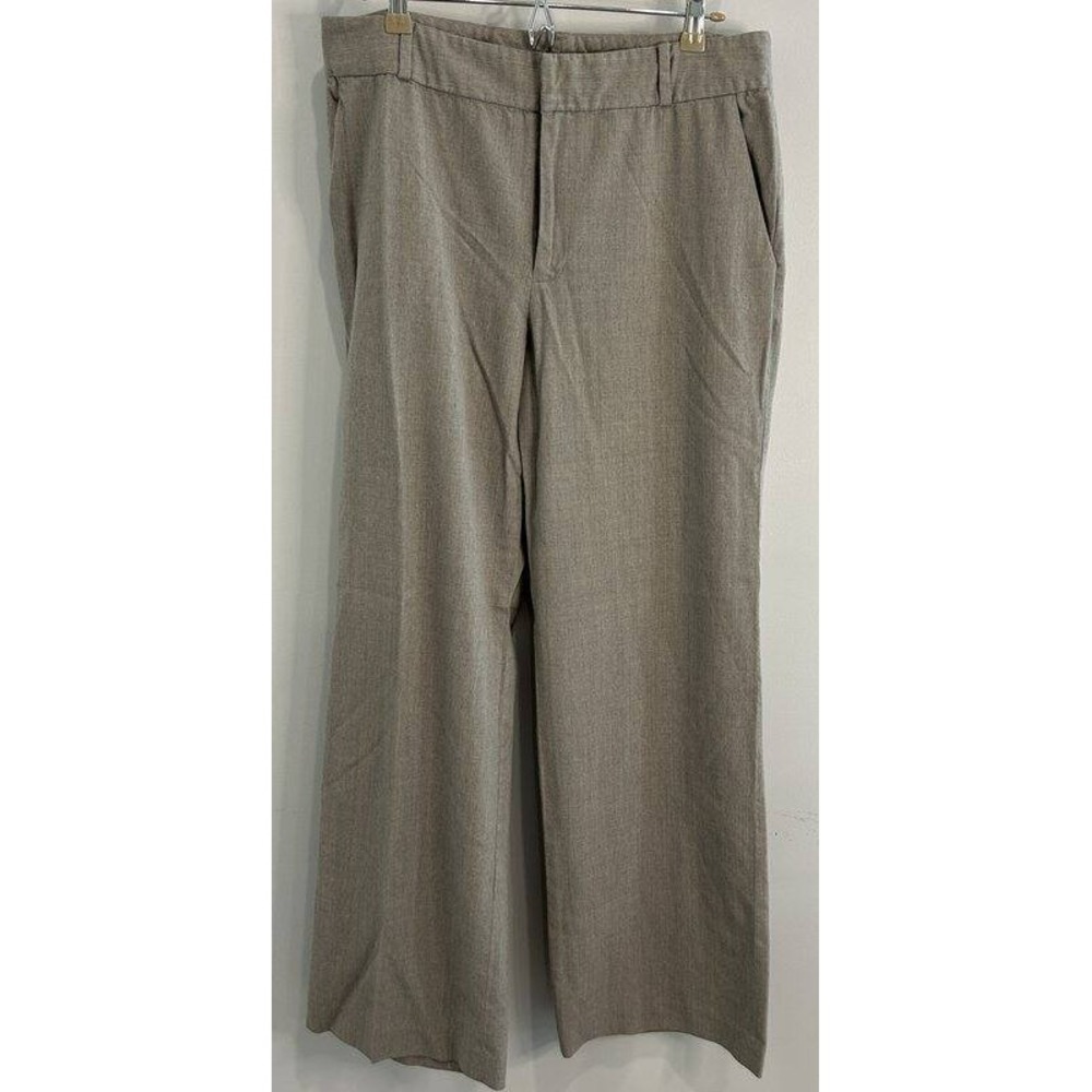 Lauren Ralph Lauren 100% Wool Womens Dress Pants Light Gray Wide Leg 12